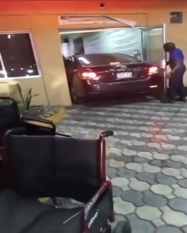 Watch: No injuries after car crashes into A&E department at Black River Hospital