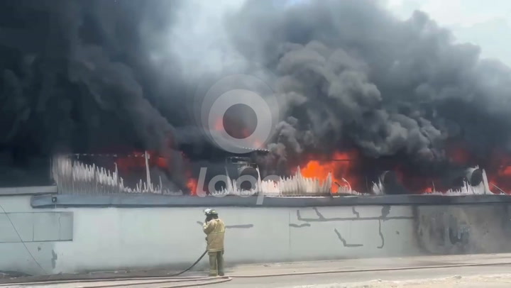 Watch: Firefighters battle major fire on Spanish Town Road